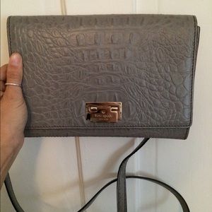 Kate Spade Crossbody gray crocodile clutch shoulder bag crossbody purse